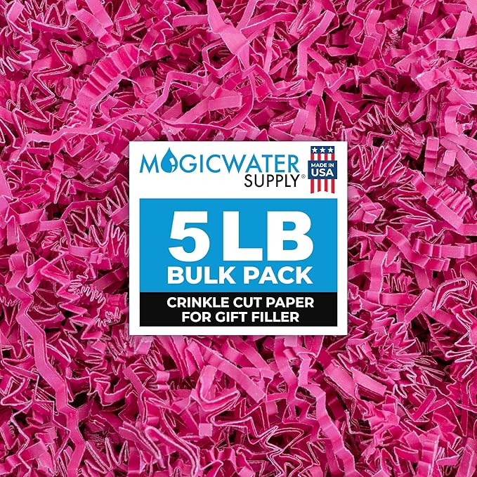 MagicWater Crinkle Cut Paper for Gift Baskets - 5LB - Pink - Perfect for Shredded Paper Filler, B... | Amazon (US)
