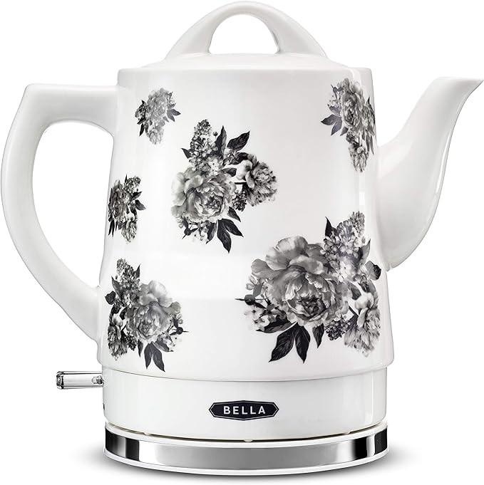 BELLA 1.5 Liter Electric Ceramic Tea Kettle with Boil Dry Protection & Detachable Swivel Base, Bl... | Amazon (US)