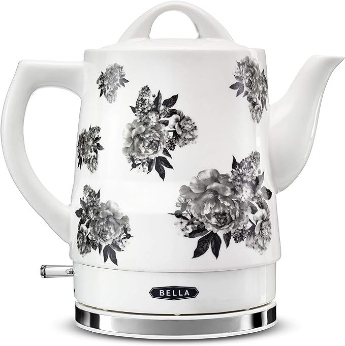 BELLA 1.5 Liter Electric Ceramic Tea Kettle with Boil Dry Protection & Detachable Swivel Base, Bl... | Amazon (US)