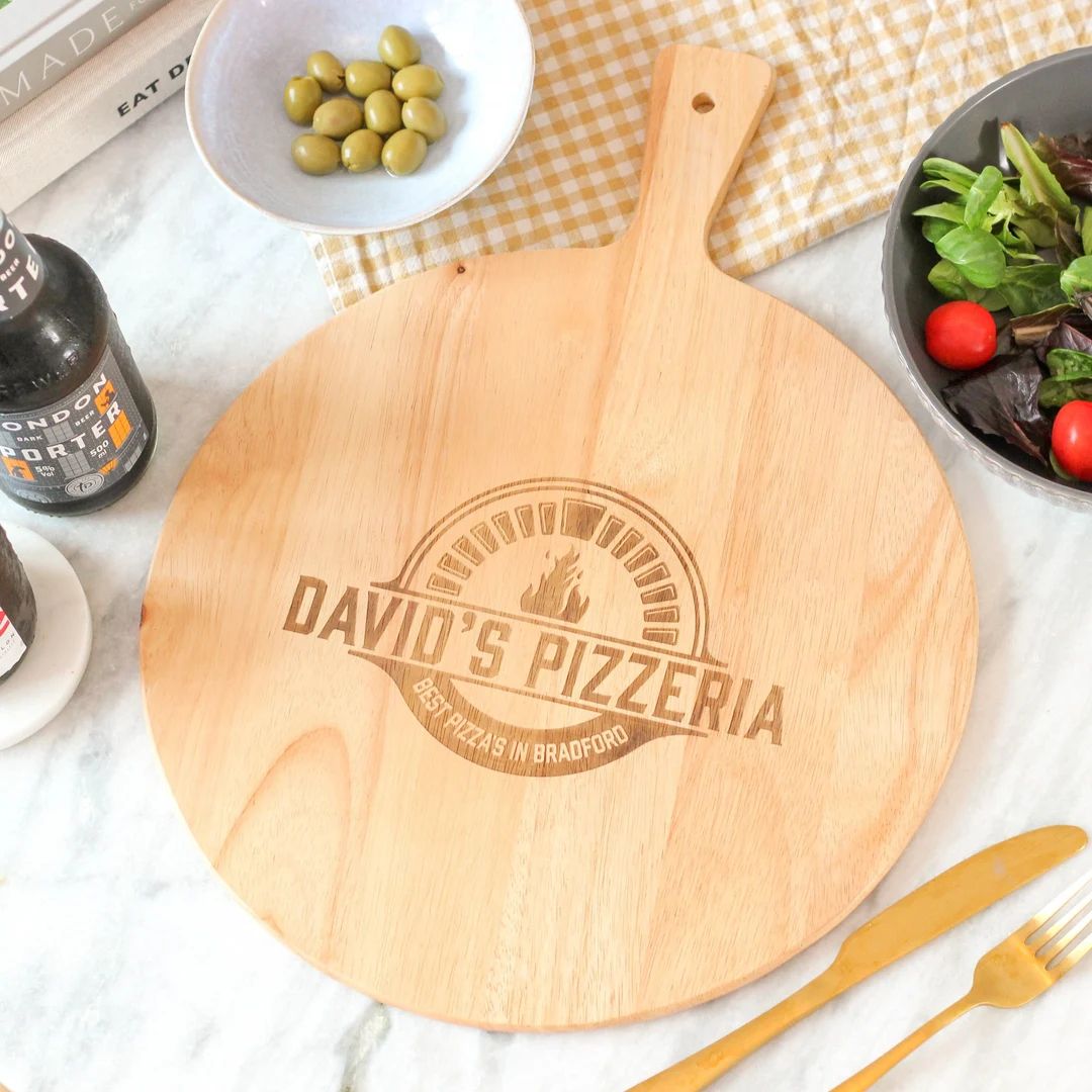Personalised Pizzeria Chopping Serving Paddle Board | Pizza Tray Paddle Board Present for Dad | C... | Etsy (US)