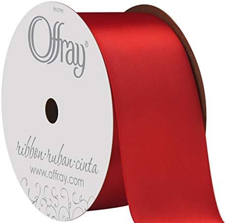 Berwick Offray 284933 1.5" Wide Double Face Satin Ribbon, Red, 3 Yds | Amazon (US)