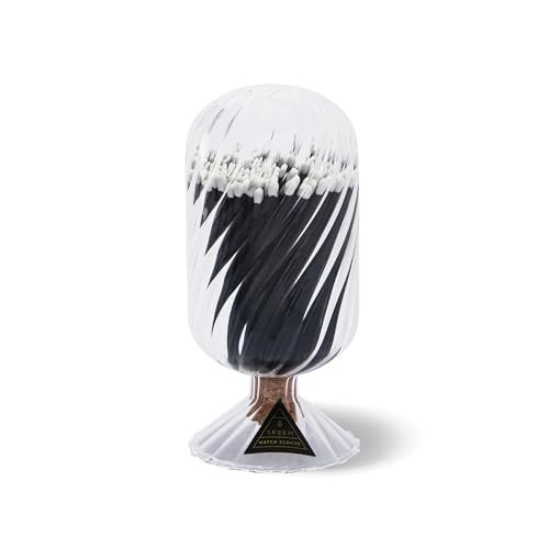 Skeem Tuxedo Helix Match Cloche – Hand-Blown Spiral Glass, Black & White Matches – Elegant Black-Tie Home Décor & Stylish Halloween Accent | Amazon (US)