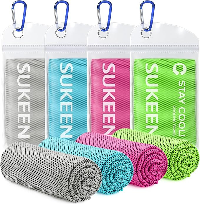 Sukeen [4 Pack Cooling Towel (40"x12"),Ice Towel,Soft Breathable Chilly Towel,Microfiber Towel fo... | Amazon (US)