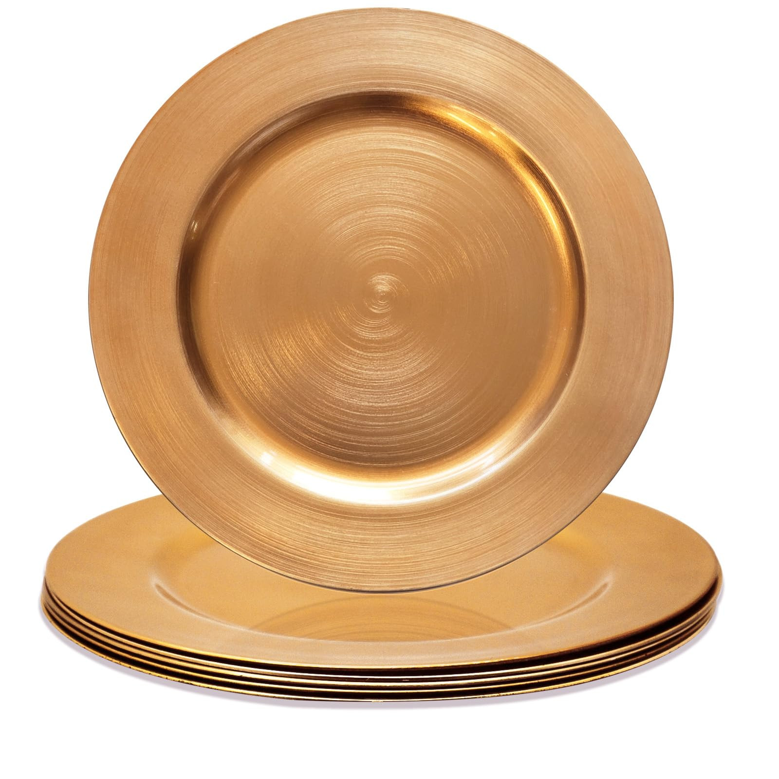 13" Antique Gold Charger Plates, Set of 6 Serving Charger Plate for Dinner Table, Wedding, Events... | Amazon (US)