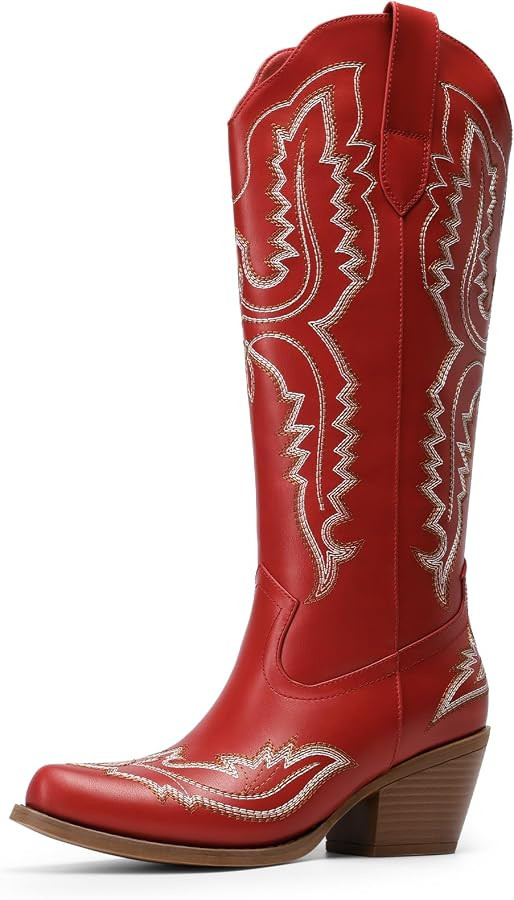 DREAM PAIRS Cowboy Boots for Women Knee High Cowgirl Boots Vintage Classic Country Style Western ... | Amazon (US)
