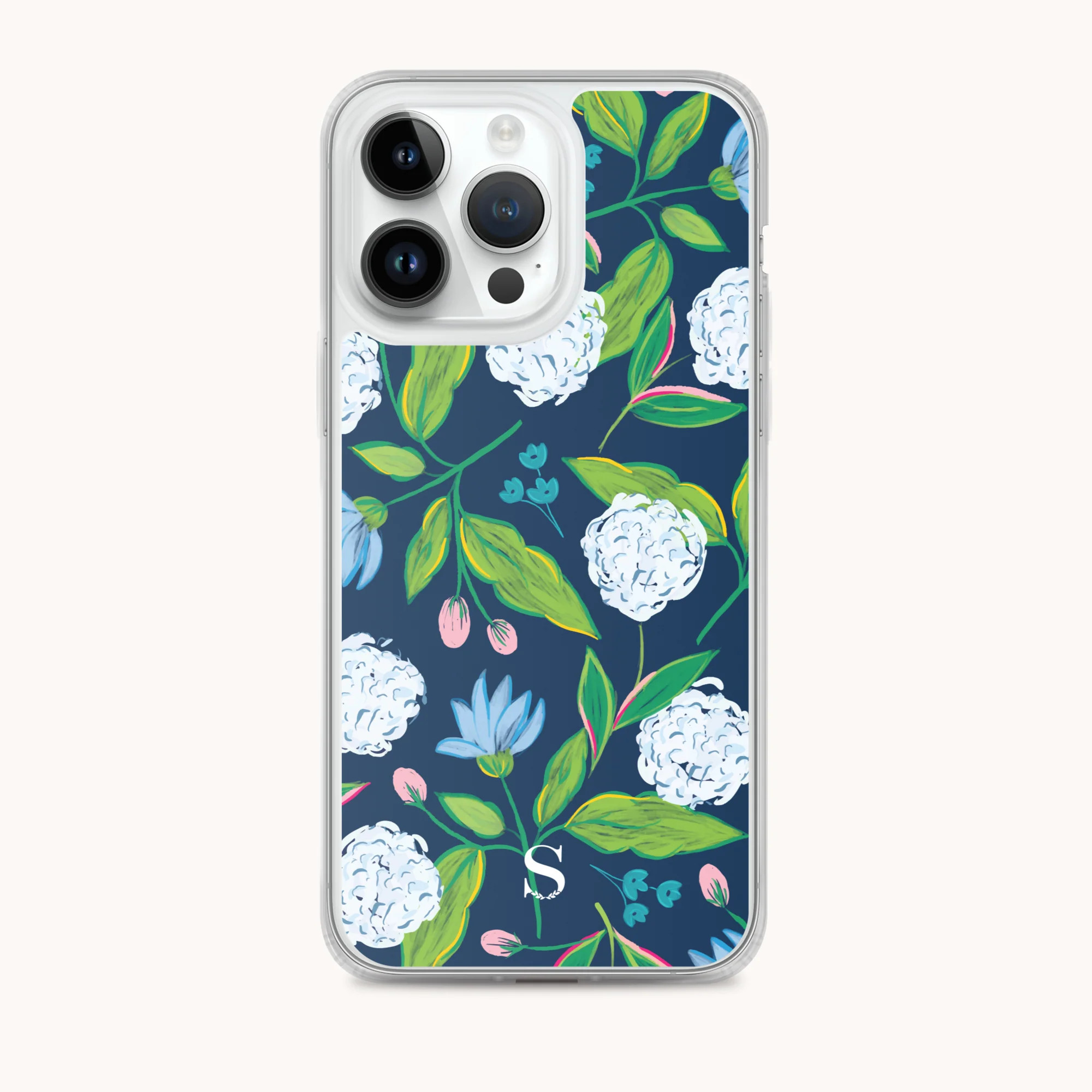 Navy Hydrangeas iPhone Case | Simplified