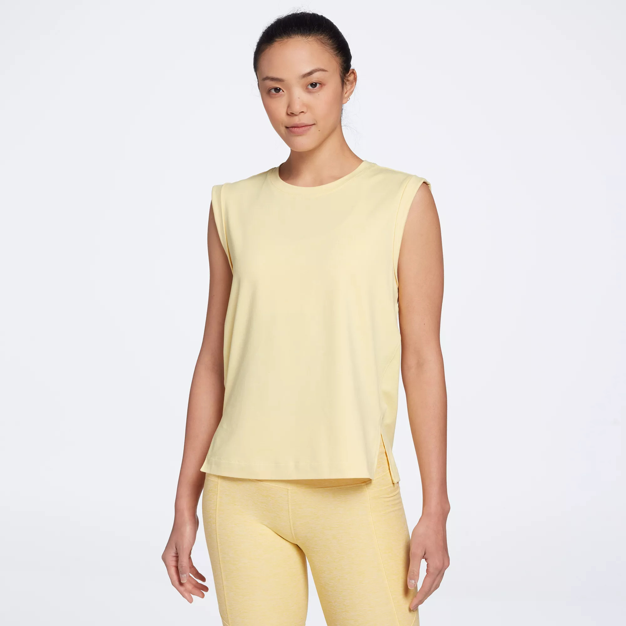 CALIA Women's Rolled Sleeveless Muscle Tank, XXS, Golden Wheat/White Htr | Dick's Sporting Goods