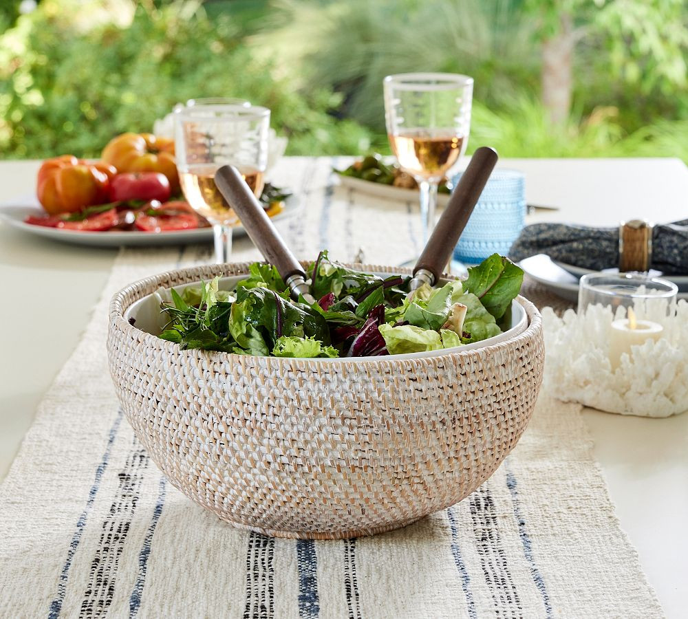 Tava Handwoven Rattan Serving Bowl | Pottery Barn (US)