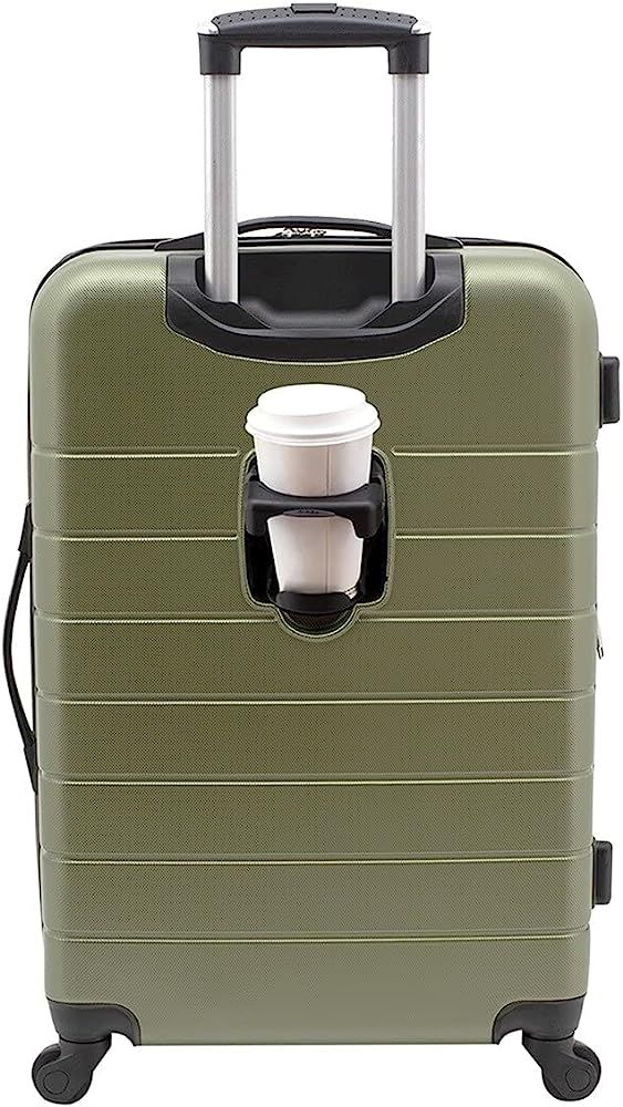 Wrangler Smart Luggage Set with Cup Holder and USB Port, Olive Green, 20-Inch Carry-On | Amazon (US)