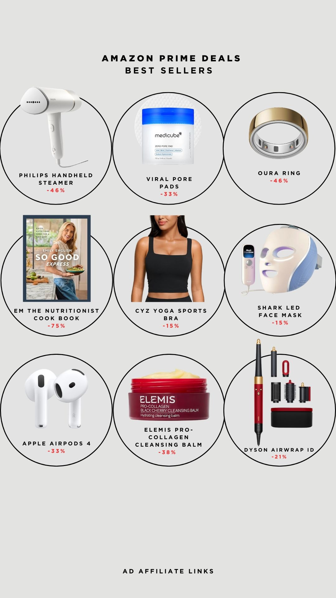 Amazon Prime Deals Best Sellers so far! 🙌

Prime Day Best Sellers, Philips Handheld Steamer, Medicube Zero Pore Pad, Oura Ring, Emily English Cookbook, CYZ Yoga Sports Bra, Shark LED Face Mask, Apple AirPods 4, Elemis Pro-Collagen Cleansing Balm, Dyson Airwrap ID, Beauty And Wellness Deals, Viral Prime Picks, Amazon Suggestions 

 #LTKsummer #LTKhome #LTKbeauty