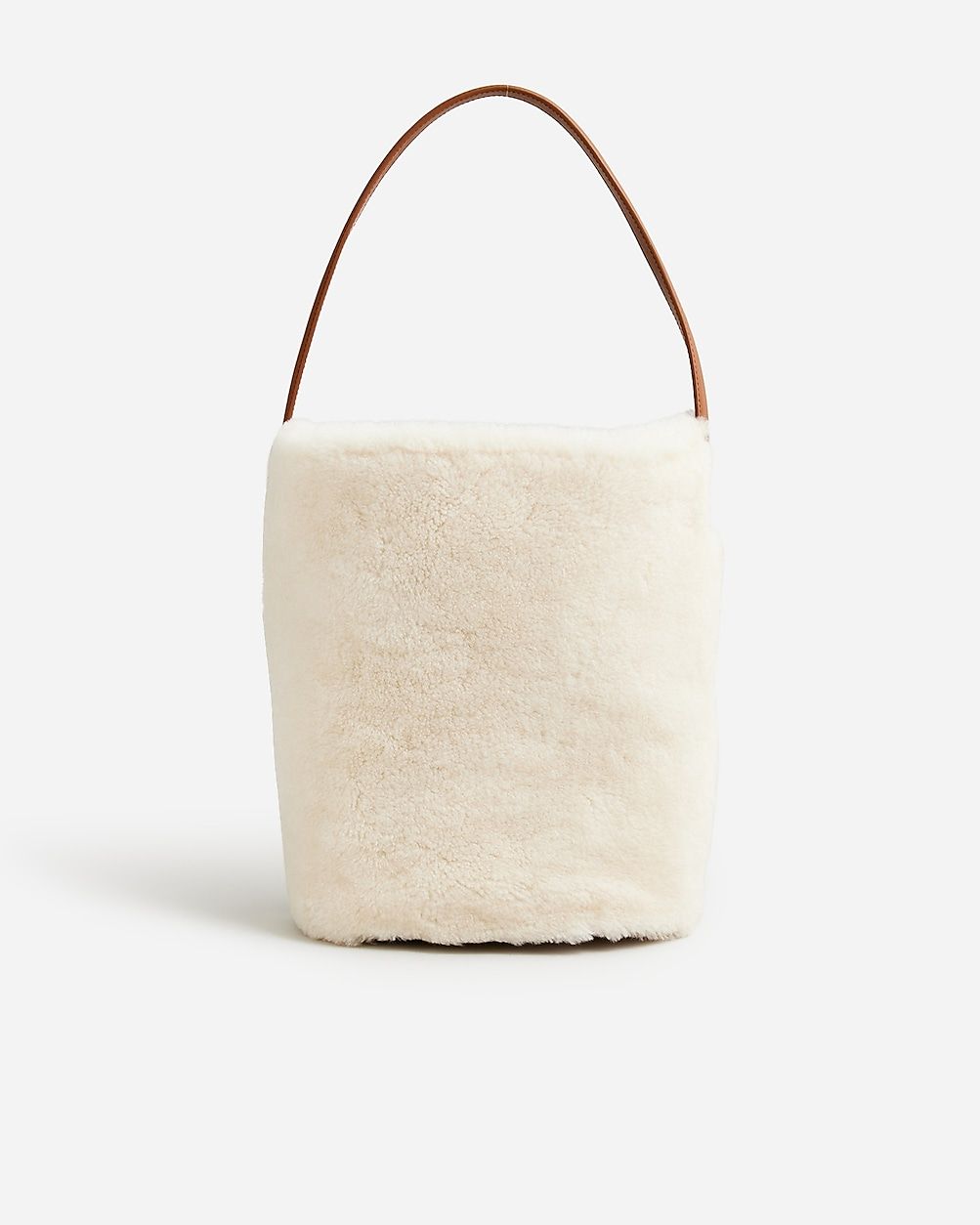 Collection Berkeley bucket bag in leather and shearling | J.Crew US
