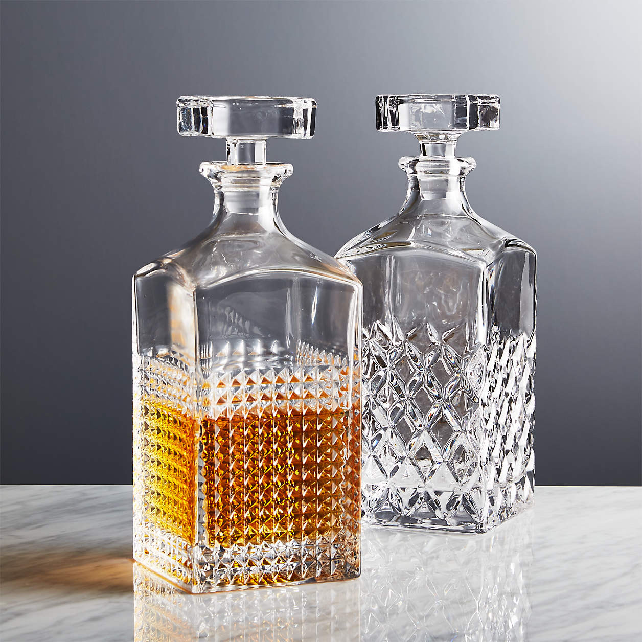 Hatch Cut Glass Decanter + Reviews | Crate & Barrel | Crate & Barrel