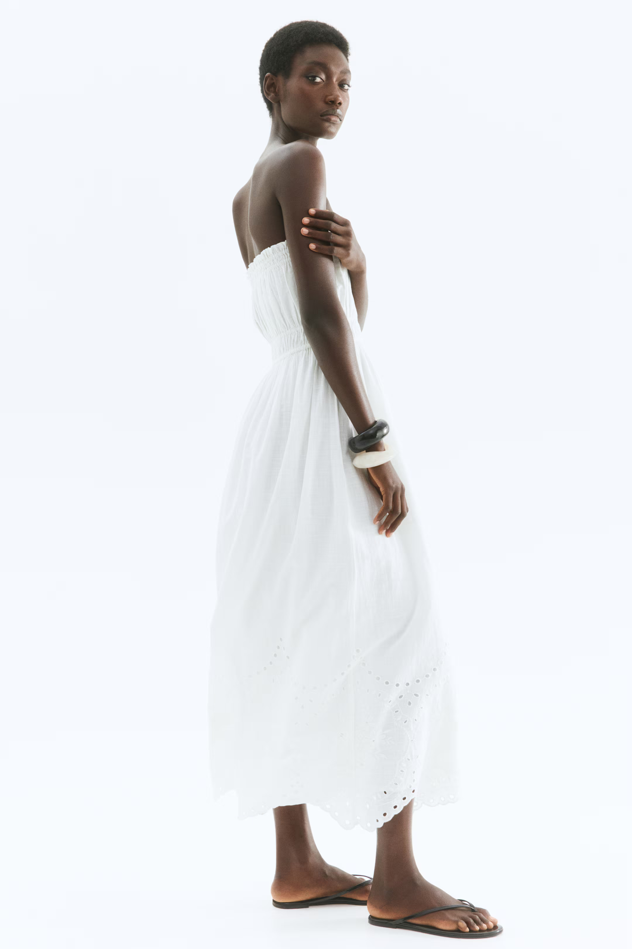 Cotton Bandeau Dress - White - Ladies | H&M US | H&M (US + CA)