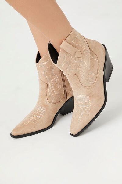 Faux Suede Cowboy Booties | Forever 21 (US)