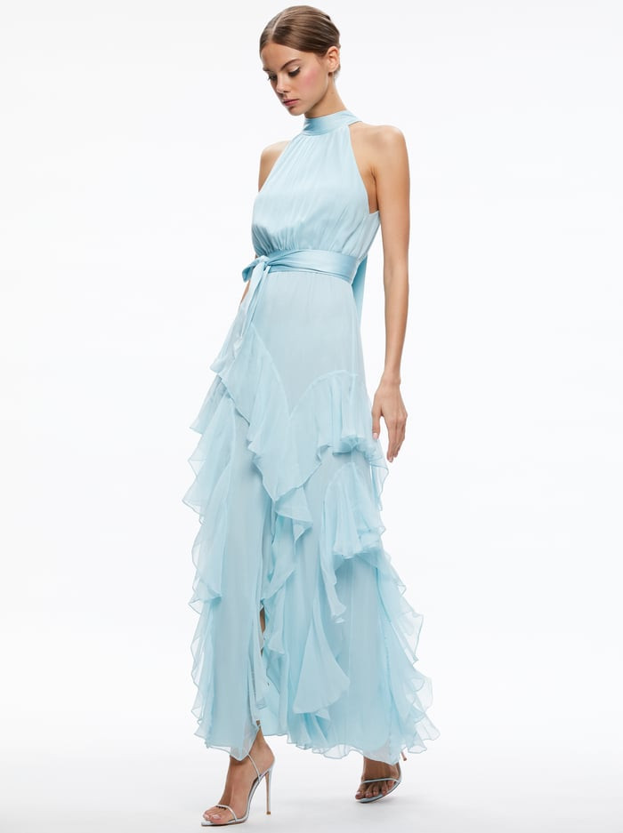 EMELIA HALTER NECK GOWN | Alice + Olivia
