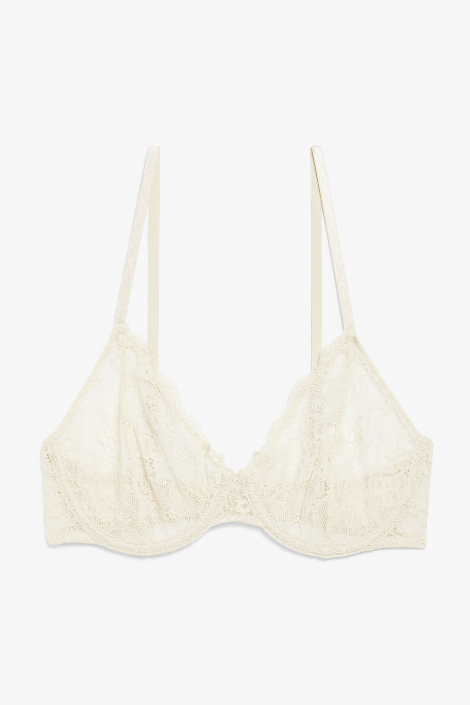 Underwire lace bra - Beige | Monki