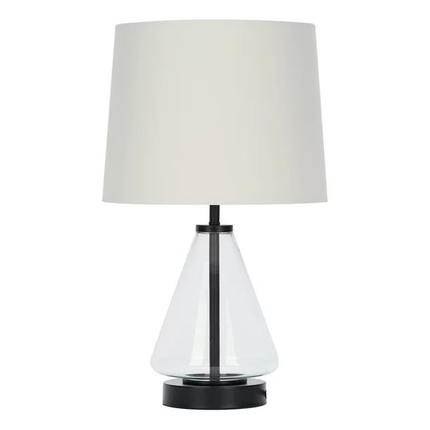 Better Homes & Gardens Glass with Black Base Table Lamp, 18" H | Walmart (US)