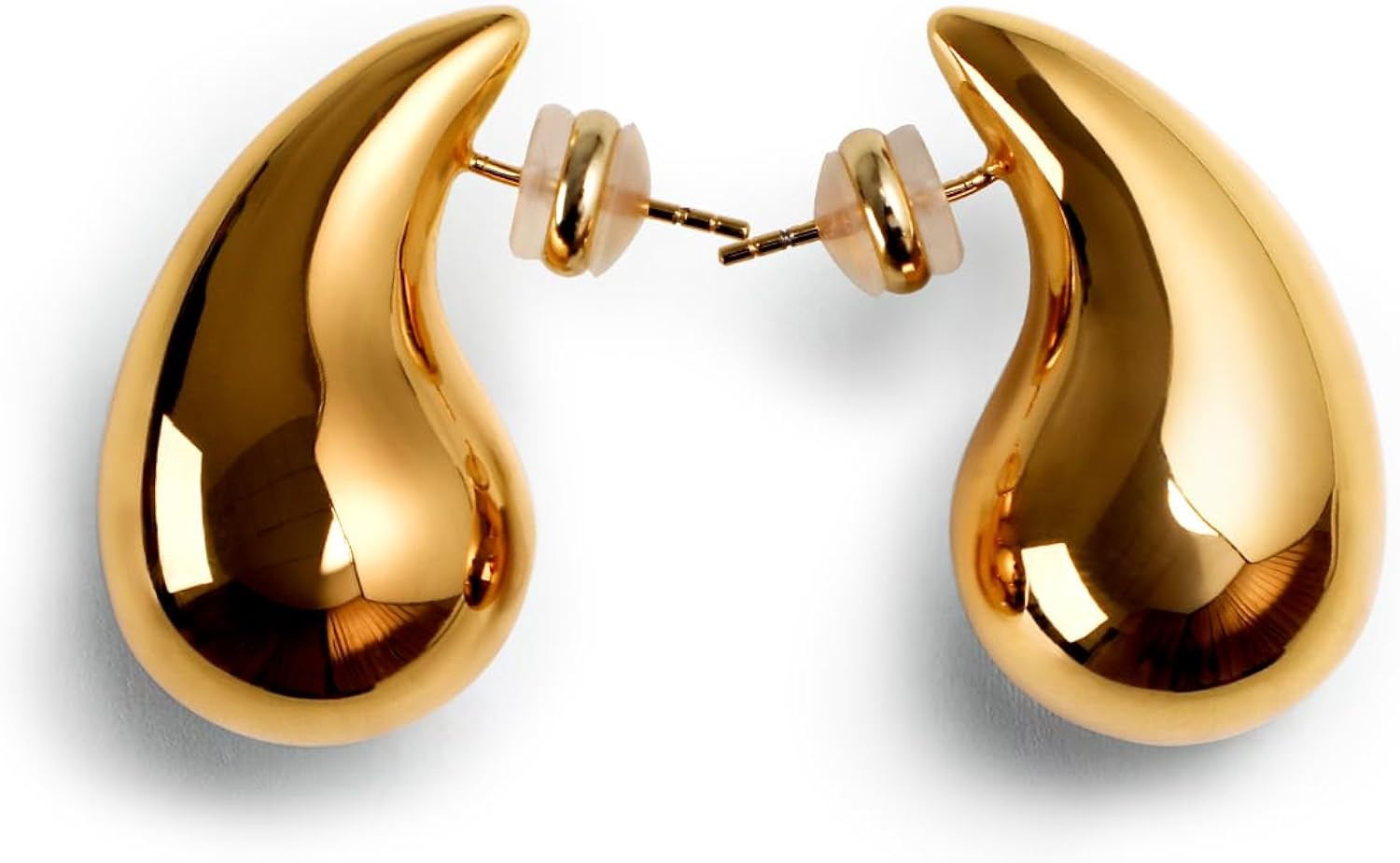 Chunky Gold Hoop Earrings for Women Lightweight Teardrop Dupes Earrings 925 Sterling Silver Post ... | Amazon (US)