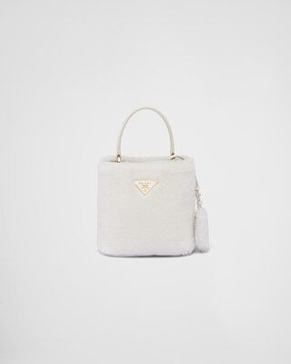 Prada Panier shearling mini-bag | Prada Spa US