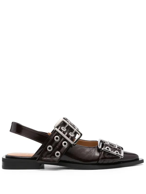patent buckle ballerina shoes | Farfetch Global