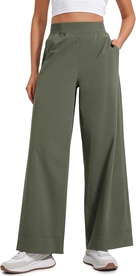 CRZ YOGA Stretch Wide Leg Casual Pants for Women 30" High Waisted Dress Work Water Resistant Trav... | Amazon (US)
