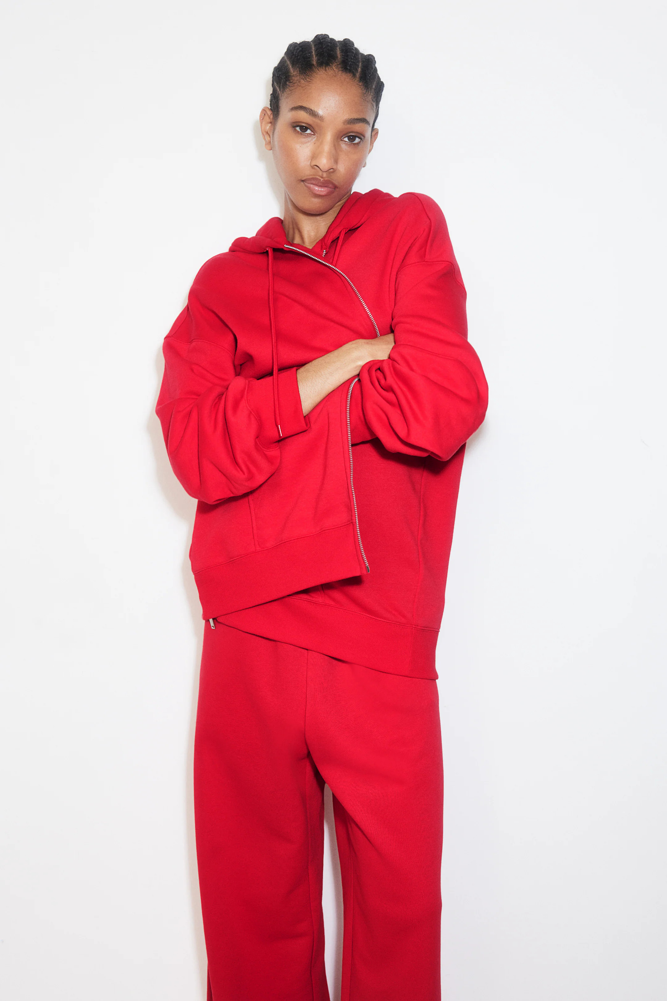 Oversized Hooded Jacket - Red - Ladies | H&M CA | H&M (US + CA)