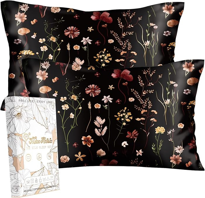 2 Pack Mulberry Silk Pillowcase for Hair and Skin - Standard Size 20 x 26 Inches with Hidden Zipp... | Amazon (US)