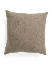 Made In Usa 22x22 Sherpa Front Linen Look Back Pillow | TJ Maxx