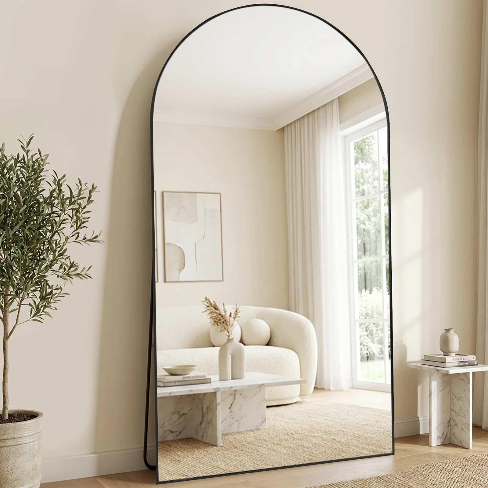 Oversized Arch Floor Mirror with Stand, Wall Mirror | Wayfair North America