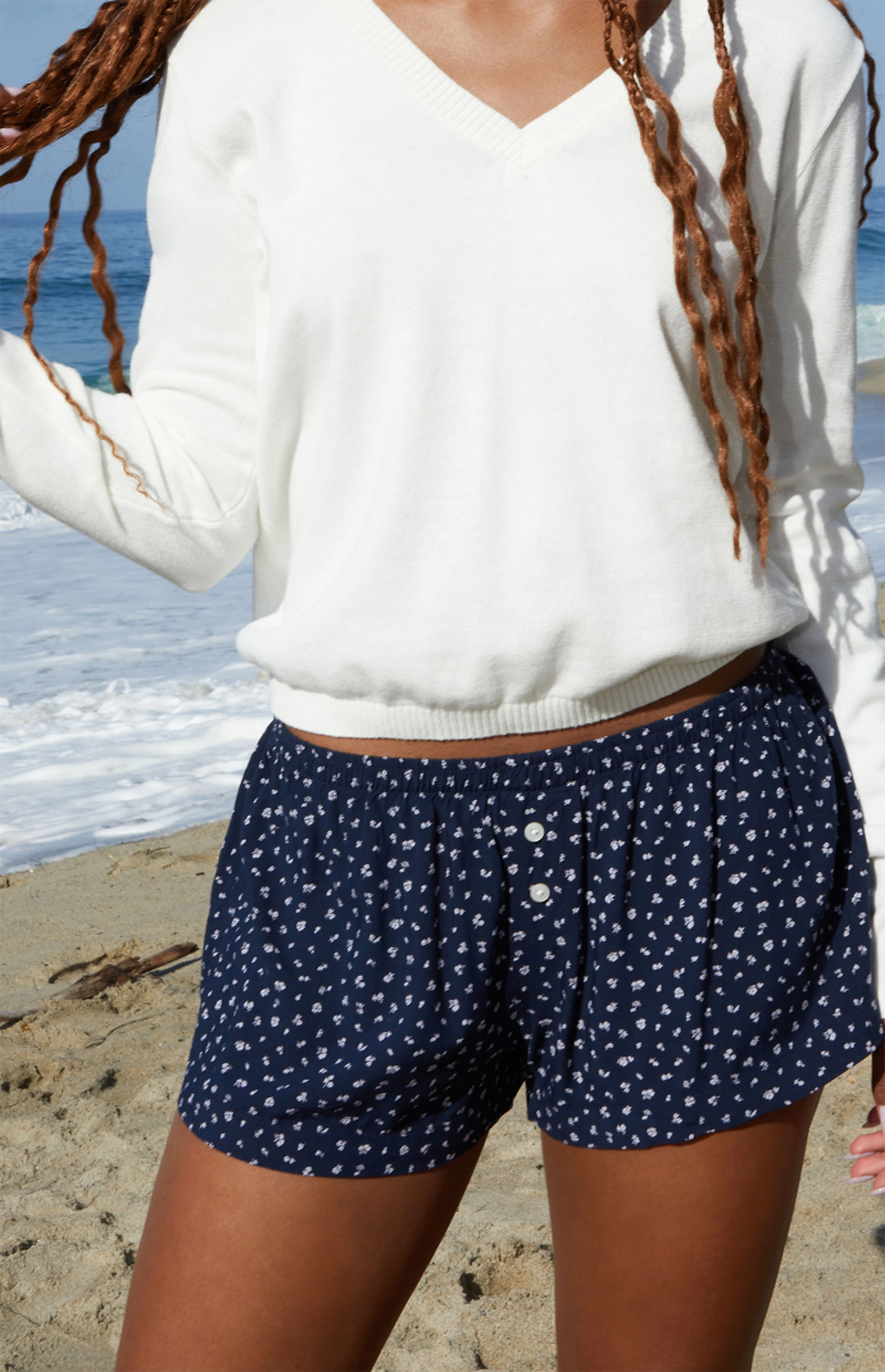 John Galt Blue Floral Keira Boxer Shorts | PacSun