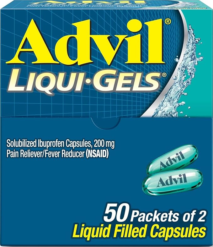 Advil Liqui-Gels Pain Reliever and Fever Reducer, Pain Medicine for Adults with Ibuprofen 200mg f... | Amazon (US)