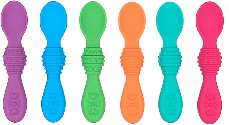 Elk and Friends Silicone Baby Spoons | First Stage Infant Toddler Spoon | Baby Led Weaning Stage ... | Amazon (US)
