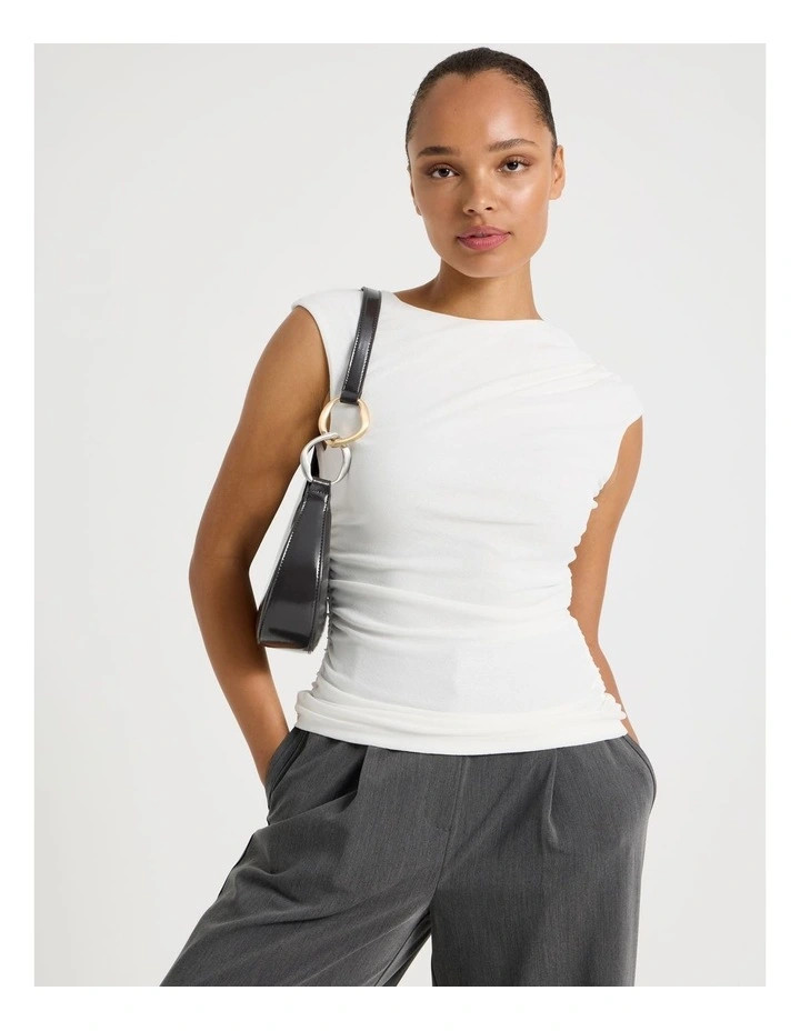 BlaqDraped Jersey Tank in White | Myer