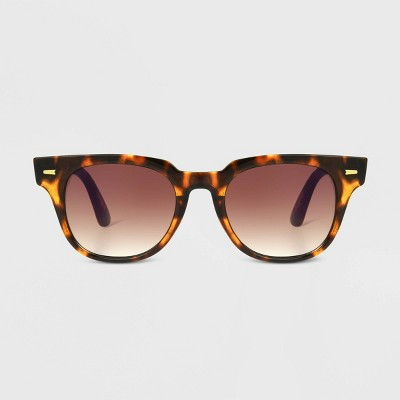 Women's Tortoise Shell Print Narrow Rectangle Sunglasses - Universal Thread™ Brown | Target