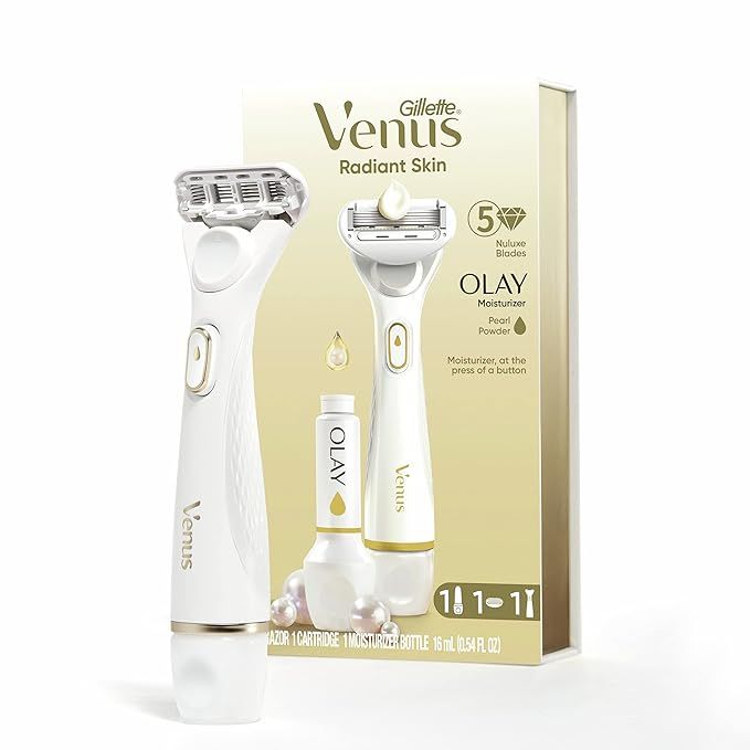 Gillette Venus Radiant Skin Razors for Women, Includes Pearl Powder Olay Moisturizer, 1 Venus Raz... | Amazon (US)