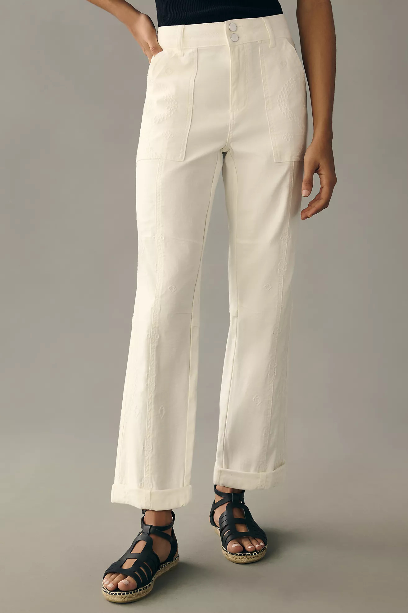 The Wanderer Relaxed Embroidered Eyelet Pants | Anthropologie (US)
