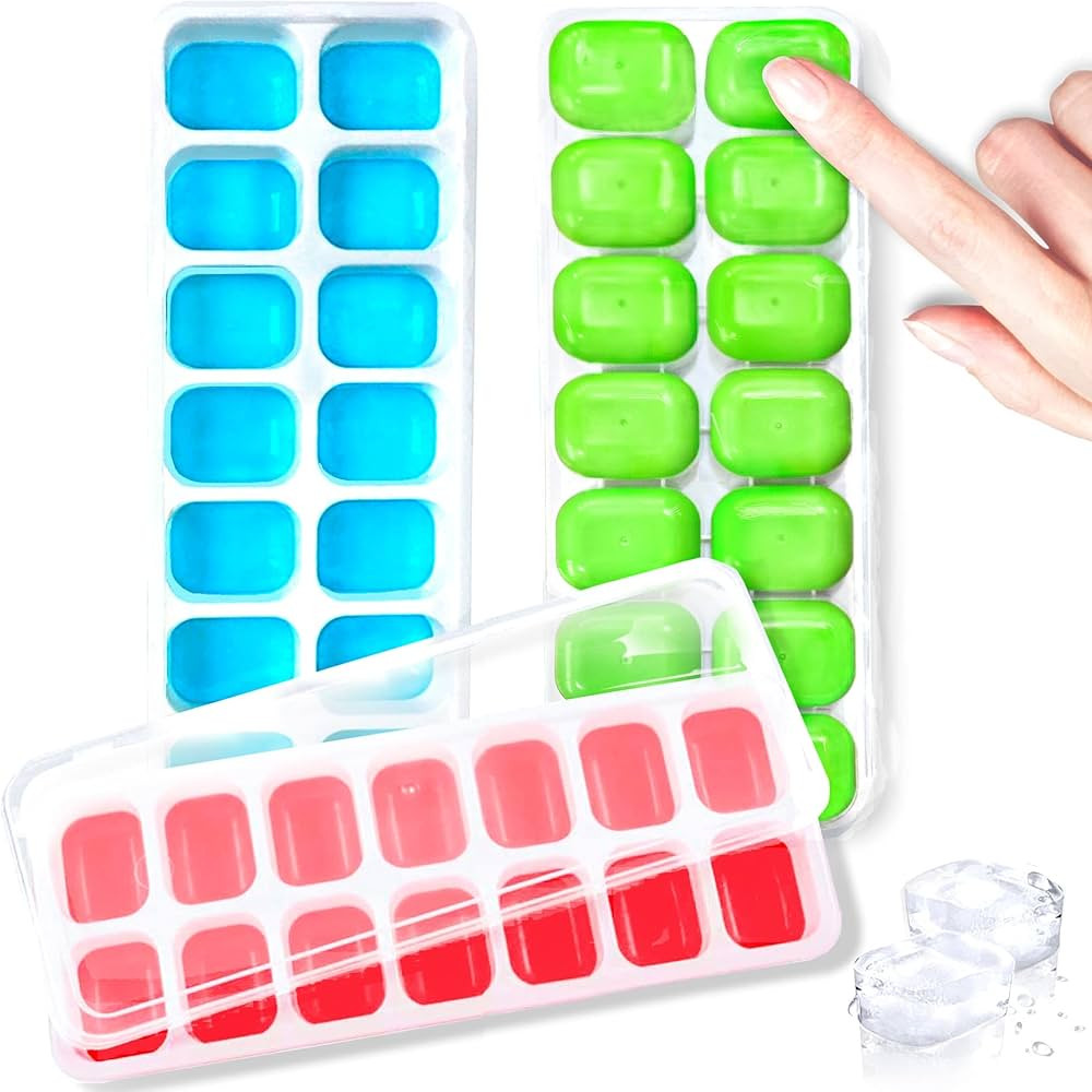 InspireTag Ice Cube Tray 3 Pack, Easy Release Ice Cube Trays for Freezer, Nugget Ice Cube Tray, B... | Amazon (US)