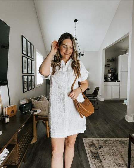 Abercrombie members get 15% off right now 🙌🏻 loving this white dress for spring and summer!  Sized down to a small (tall).  Read the reviews and glad I did!!  Fit is great.  
#abercrombie #springdresses

#LTKstyletip #LTKfindsunder100 #LTKworkwear