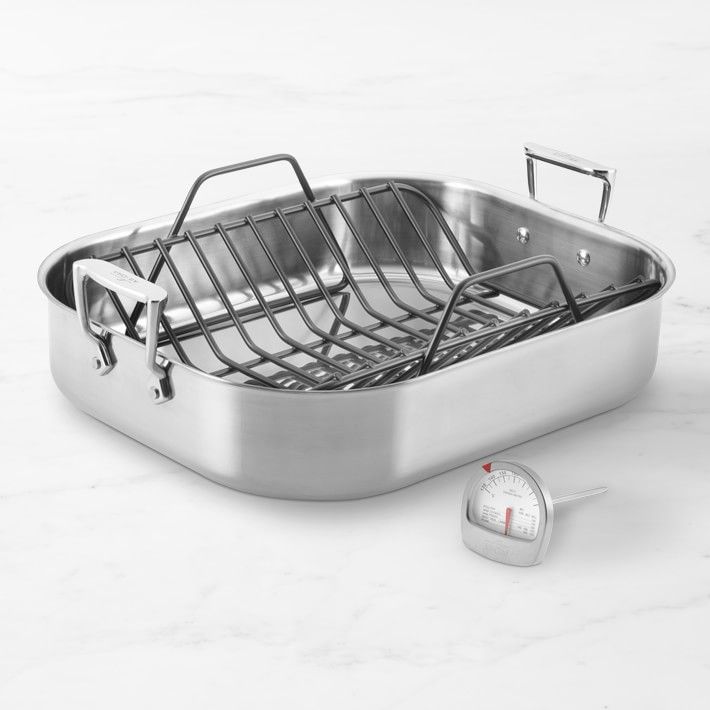 All-Clad Stainless-Steel Roasting Pans with Rack | Williams-Sonoma