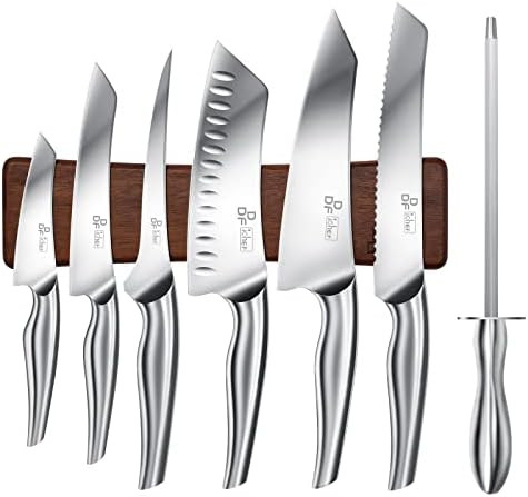 DDF iohEF Knife Set with Knife Strip, 8 Piece Professional Kitchen Knife Set, German High Carbon Sta | Amazon (US)