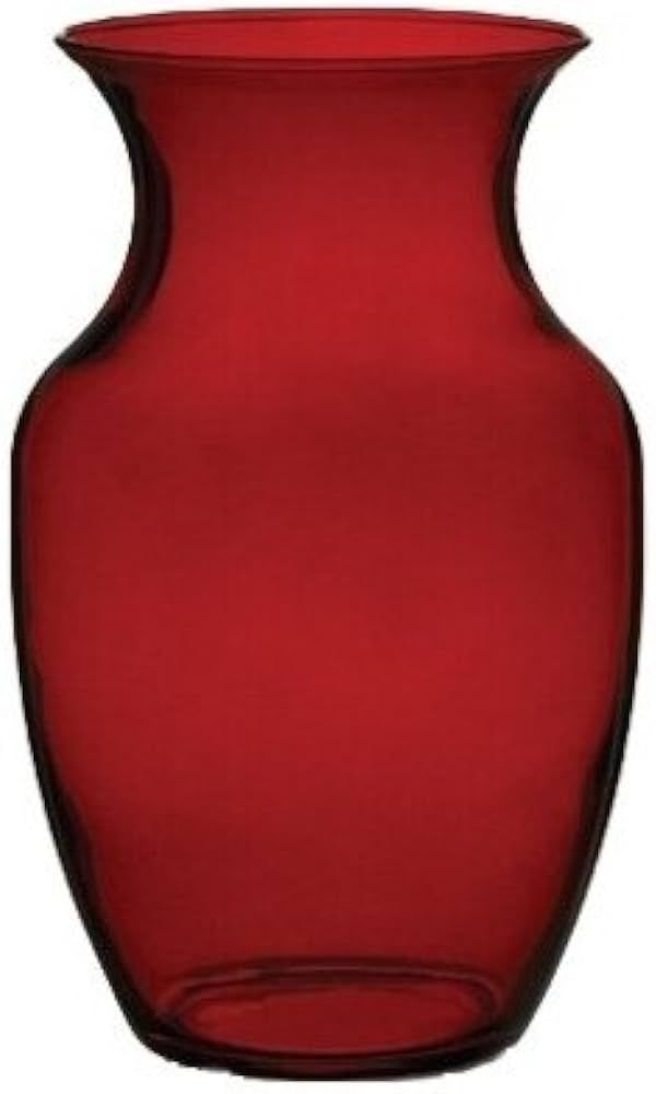 8" Ruby Red 999 Rose Vase and Flower Guide Booklet - Decorative Glass Flower Vase for Floral Arra... | Amazon (US)