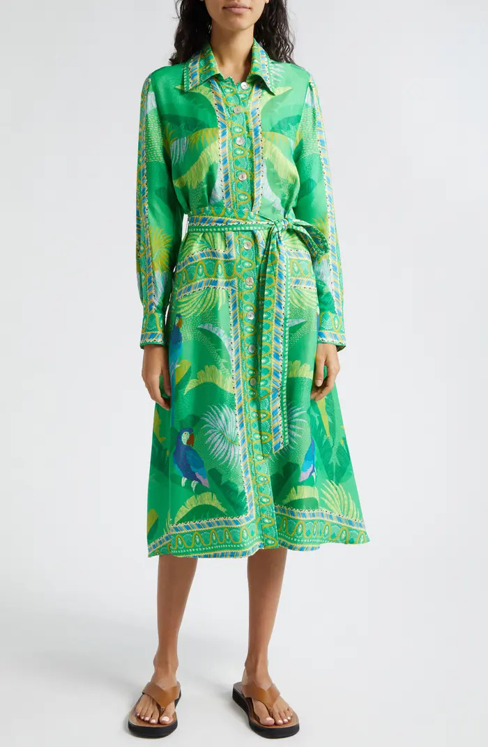 Macaw Scarf Print Shirtdress | Nordstrom