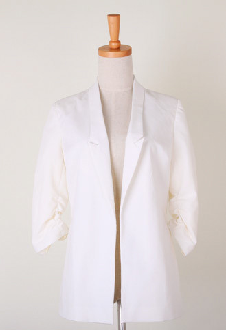 Pleated Sleeves Boyfriend Blazer | Chicwish