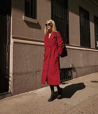 Gianni Bini x Lilly Sisto Sophie Wool Blend Notch Lapel Double Breasted Long Sleeve Button Front Long Line Top Coat - 10 | Dillard's