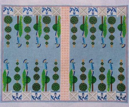Anne Fisher Needlepoint | Peacock Backgammon Board | Beau & Ro