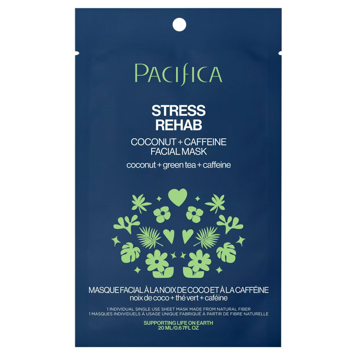 Pacifica Stress Rehab Coconut and Caffeine Face Mask - 0.67 fl oz | Target