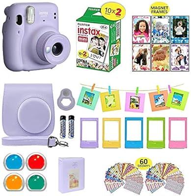 Fujifilm Instax Mini 11 Instant Camera Lilac Purple + Shutter Carrying Case + Fuji Instax Film Va... | Amazon (US)