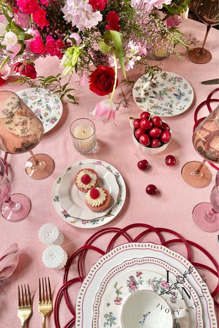 Celebrate this upcoming Galentine’s Day and Valentine’s Day with a beautifully decorated pink or red Tablescape. This Tablescape is built to inspire you to create your own stunning and unique Galentine’s Day or Valentine’s Day table for a dinner or brunch party. GALENTINES DAY. VALENTINES DAY. VALENTINES DAY DECOR. GALENTINES DAY DECOR. 

#LTKSeasonal #LTKhome #LTKparties