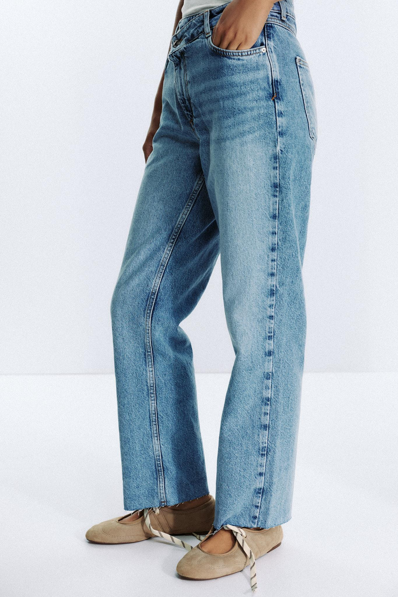 Z1975 HIGH WAISTED CROSSOVER WAIST STRAIGHT JEANS | Zara US