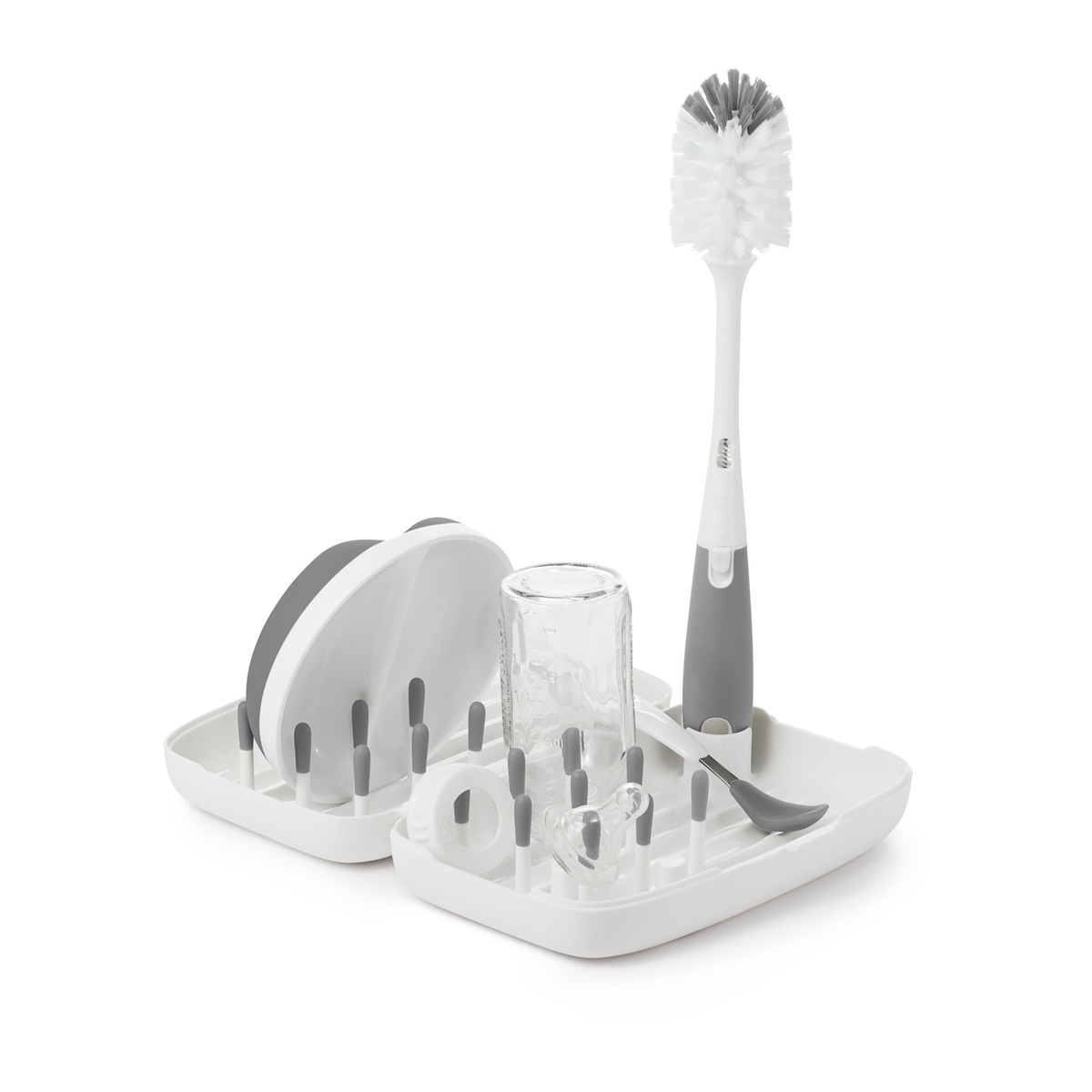 On-the-Go Drying Rack with Bottle Brush Gray | OXO